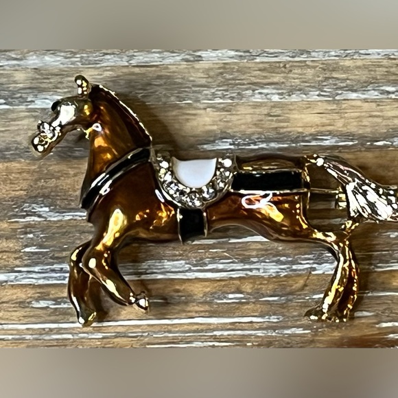 Jewelry - Vintage-Court Brown Horse Brooch, Pin, Purse Charm